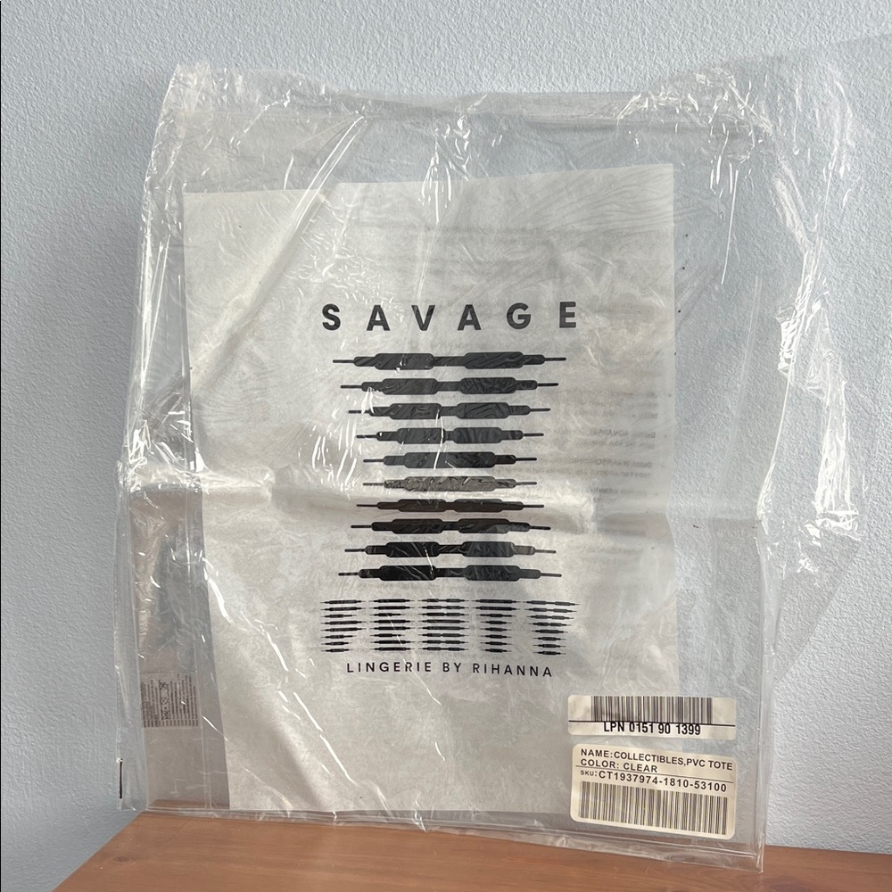 Savage X Fenty Clear Transparent Logo PVC Tote